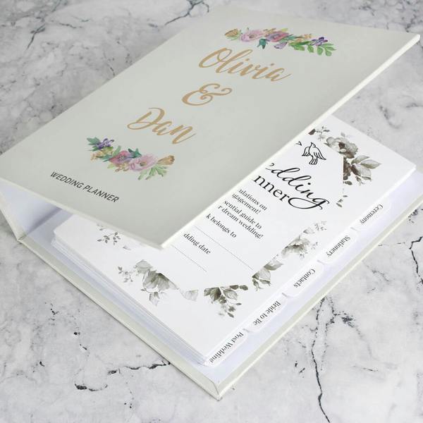 Personalised Floral Watercolour Wedding Planner - lifestyle shot