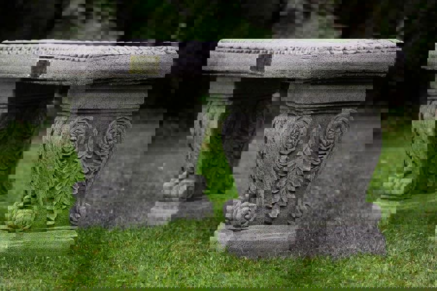 Stone Cast Garden Bench and LaLa Design Birdbath