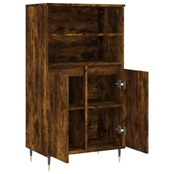 Berkfield Highboard Smoked Oak 60x36x110 cm Engineered Wood