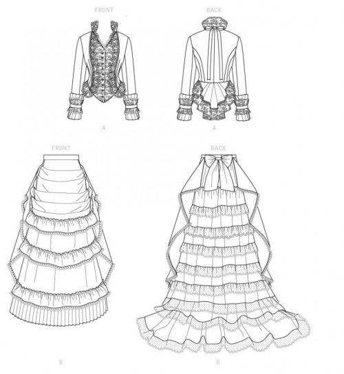 Butterick Sewing Pattern 6692, Costumes, Vintage Style for Women, A5 (6-8-10-12-14) - Intermediate