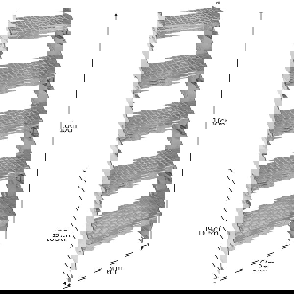 Monstershop Adjustable 5 Section Galvanised Staircase - 600mm Wide