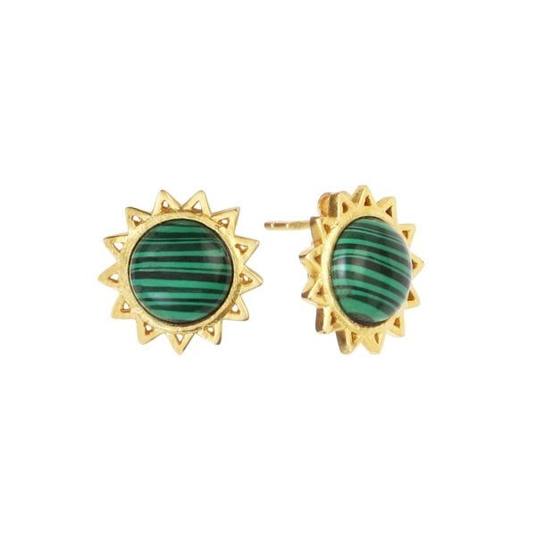 Stellar Elegance - Chakra Earrings Malachite - Lila Rasa