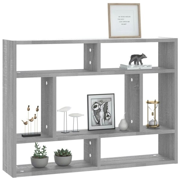 Berkfield Wall Shelf Grey Sonoma 75x16x55 cm Engineered Wood