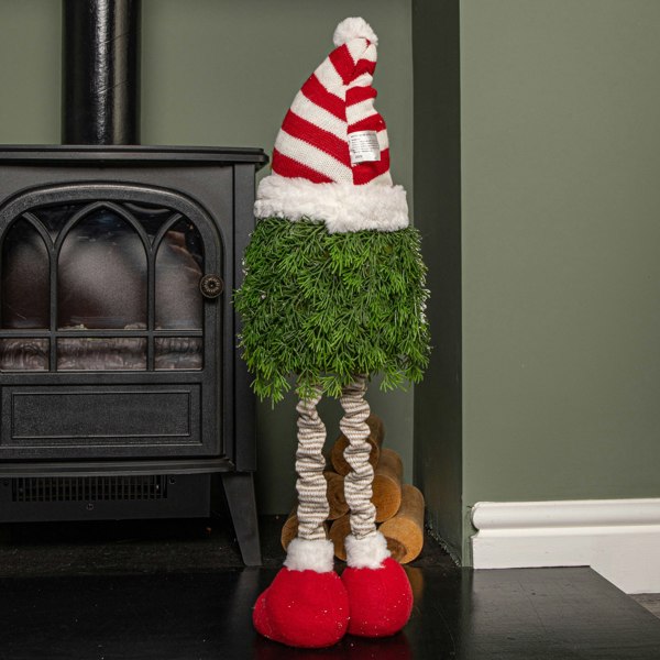 Samuel Alexander 76cm Red and White Christmas Tree Standing Gonk with Striped Hat and Extendable Legs