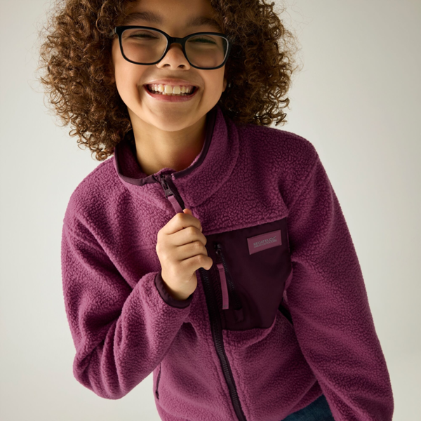 Regatta Kids Frankie Colour Block Fleece Jacket - Violet Fig