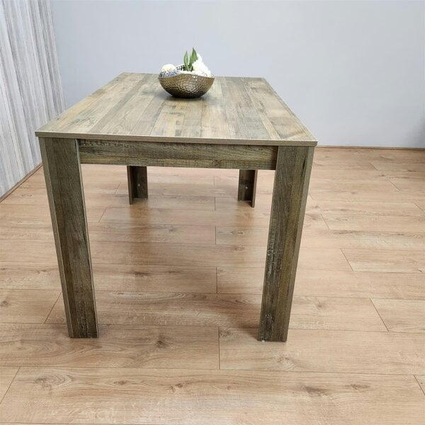 Kosy Koala Dining Table Brown Wood Kitchen Place for 4 Seats, Dining Table Only (Brown H 75 x L 117 x W 77 cm)