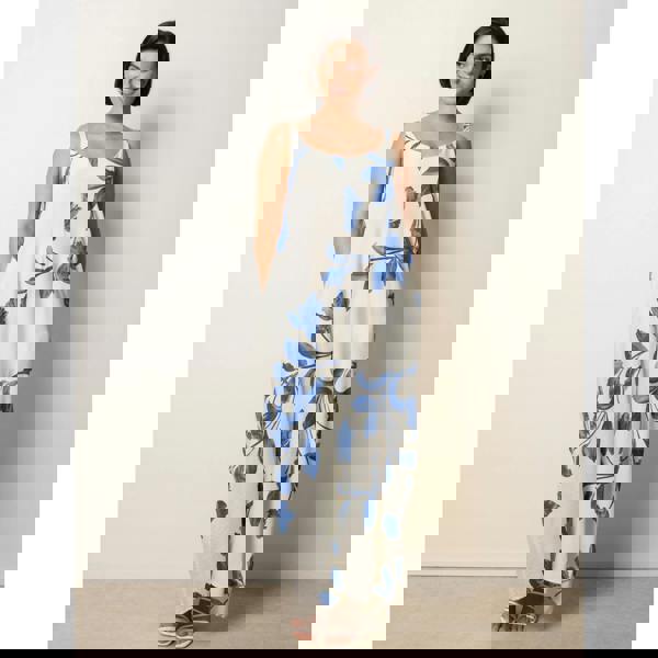 Blue Vanilla Floral Print Wide Leg Jumpsuit