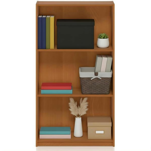 WALPLUS Basic 3-Tier Bookcase Storage Shelves, Light Cherry, 99736LC | Elegant Interior Wall Decoration