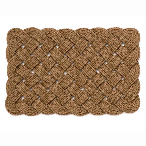 Brown woven mat on a white background