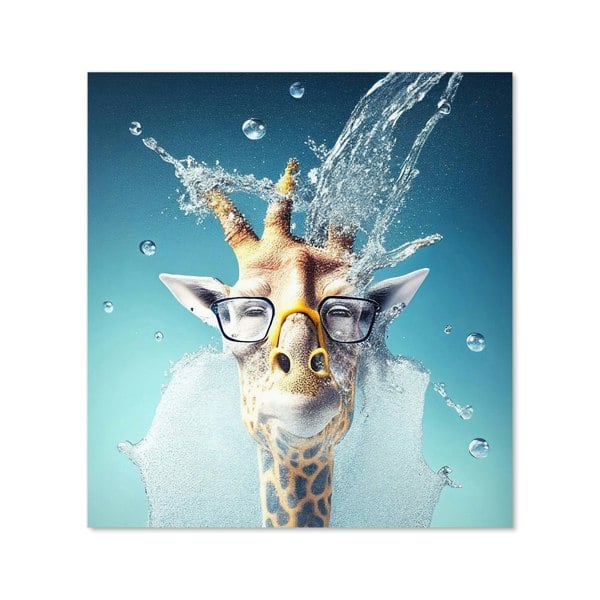 Warren Reed - Designer Giraffe With Glasses Splashart Kitchen Splashback