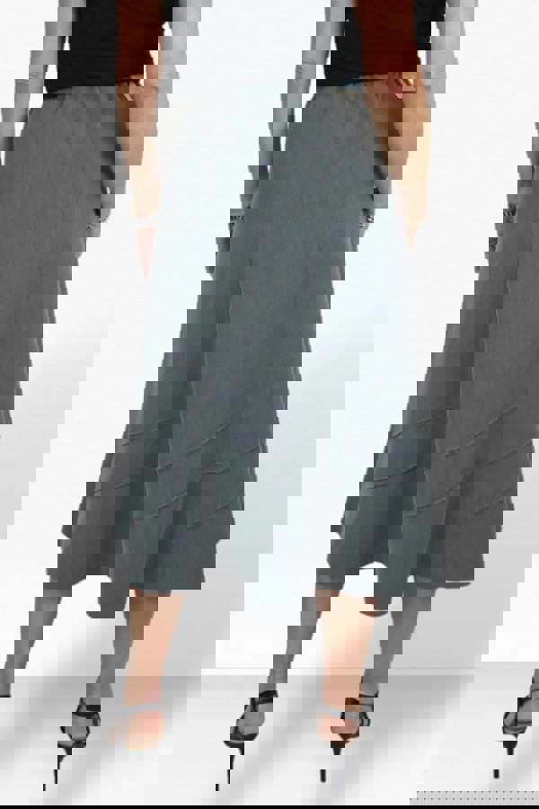 Paulo Due Women's Smart Elasticated Waist Flared Swing Skirt