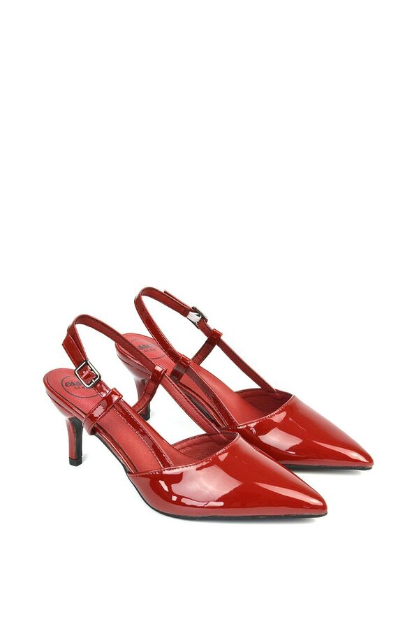 XY LONDON Mid Heel Stilettos Pointed Toe Slingback Court Shoes
