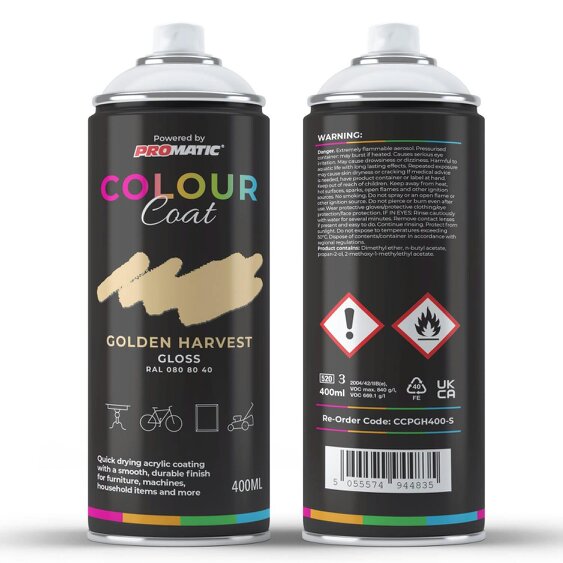 Colour Coat Golden Harvest RAL 080 80 40 Satin Spray Paint 400ml