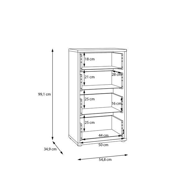 Alice Springs Tall 4 Drawer Chest with Push-to-Open Drawers in Taupe