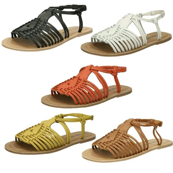 Leather Collection Ladies Leather Collection Flat Strappy Sandals F00159