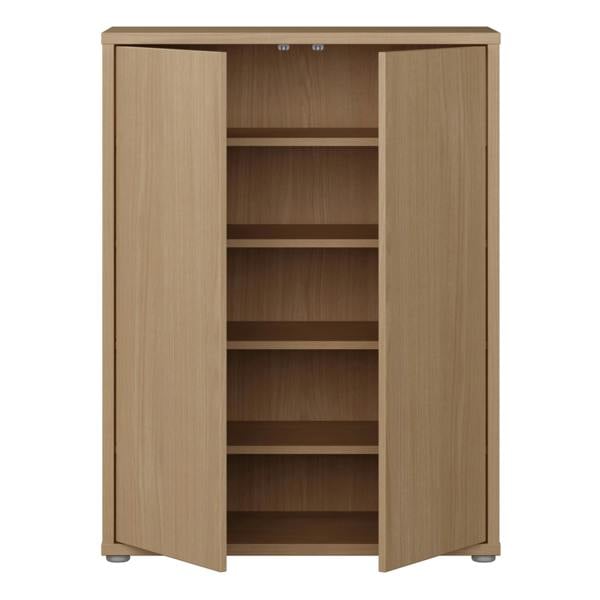 Furniture To Go Alice Springs Shoe Cabinet with 2 Doors Push-to-Open in Elegancia Oak