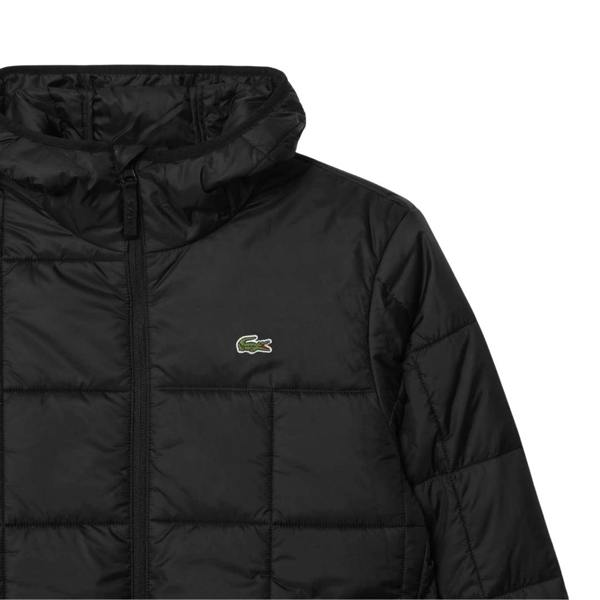 Lacoste Waterproof Logo Hooded Black Puffer Jacket 48