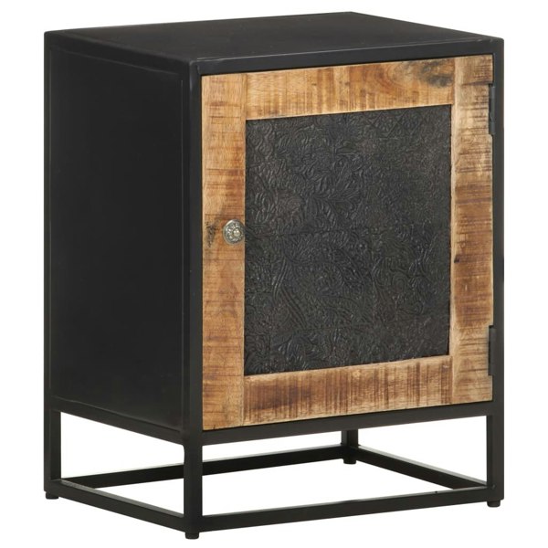 Berkfield Bedside Cabinet 40x30x50 cm Rough Mango Wood