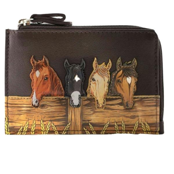 Mala Leather Stable Row Horses Coin Purse