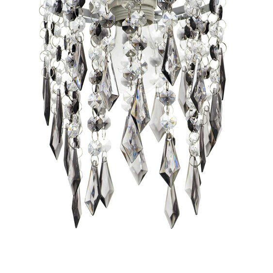 Happy Homewares Modern Waterfall Pendant Shade with Clear and Smoked Acrylic Drops