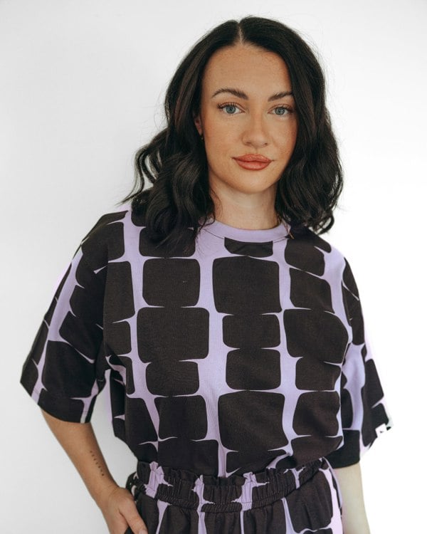 Elsie Lilac Cairn Print Oversized T-Shirt - image 1