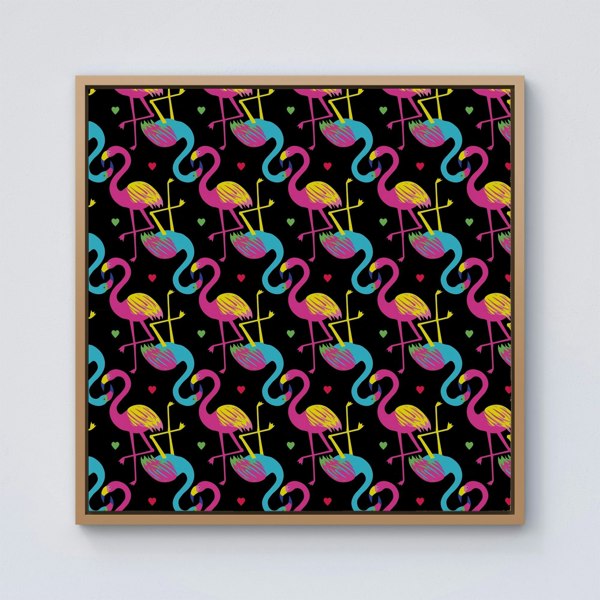 Warren Reed Vivid Flamingo Pattern Framed Canvas