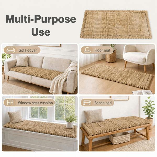 Marlow Corduroy Sofa Cover Pet Friendly Non Slip Washable 70 x 150cm Light Camel