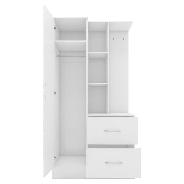 Seconique Nevada Open Shelf Mirrored Wardrobe