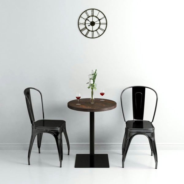 Berkfield Bistro Table MDF and Steel Round 60x75 cm Dark Ash