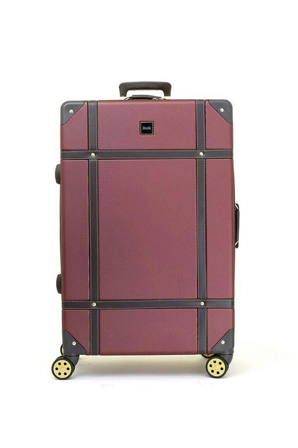 Rock Luggage Vintage Hard Shell Luggage Trunk Suitcase Set