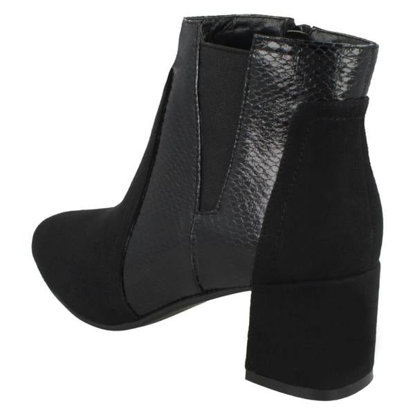 Spot On Ladies Spot On Chunky Heel Ankle Boots F51138