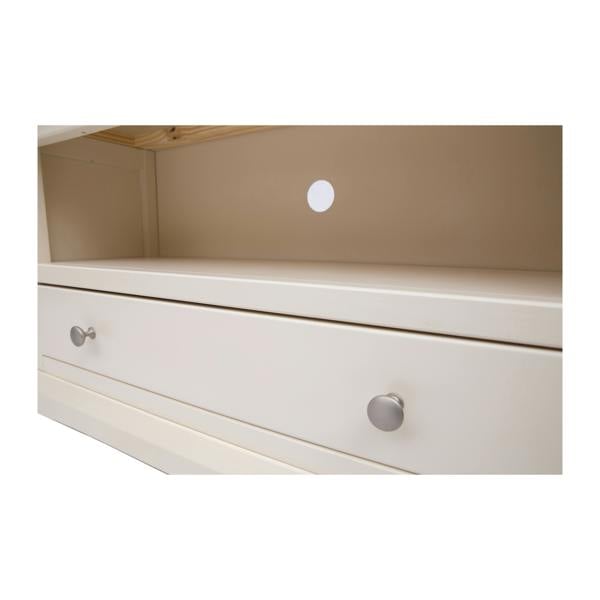 Cabinet Bits Castelli Off White 1 Drawer TV Cabinet Chrome Knob