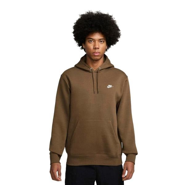 Nike Mens Club Fleece Pullover Hoodie - Mosswood brown - 