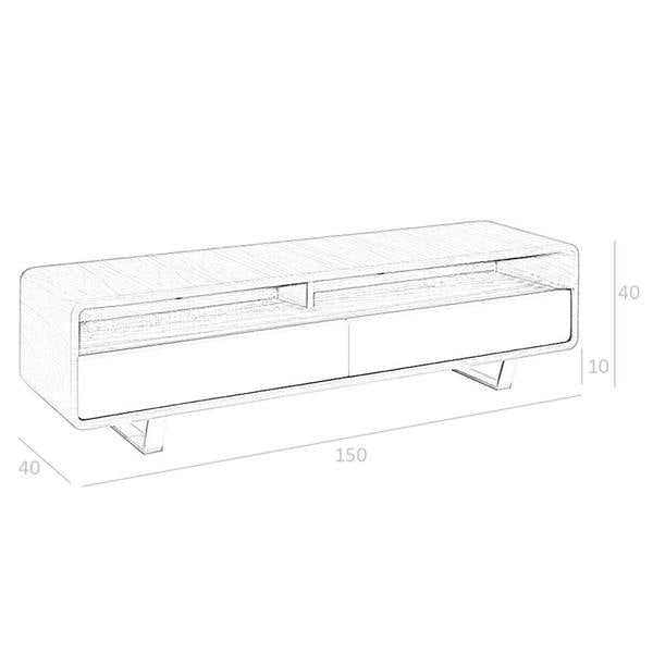Angel Cerdá TV stand white wood, walnut and chromed steel 3046