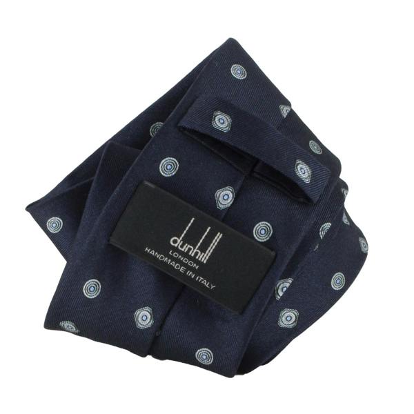 Dunhill silk tie in an archive cufflink pattern