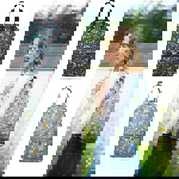 Earth Squared Floral Cotton Canvas Backpack