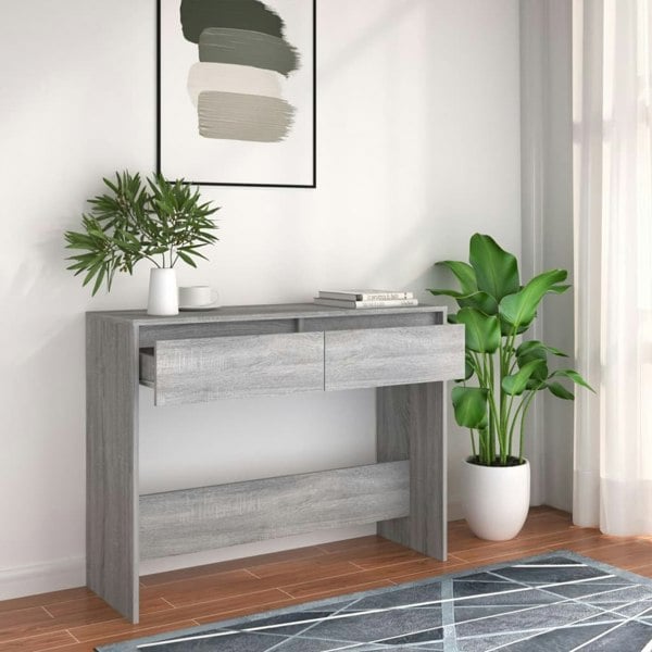 Berkfield Console Table Grey Sonoma 100x35x76.5 cm Engineered Wood