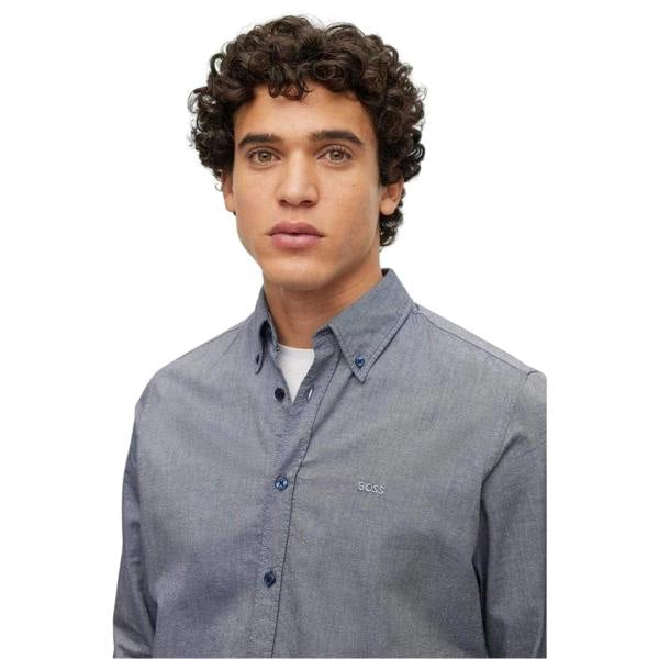 Boss Mens Rickert Oxford Shirt - Navy - 