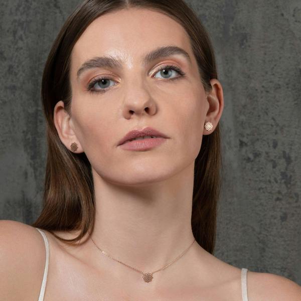 Rose Gold Mandala Pendant Necklace for Women - namana.london
