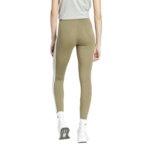 Adidas Womens/Ladies 3 Stripes Workout Leggings - Olive - 