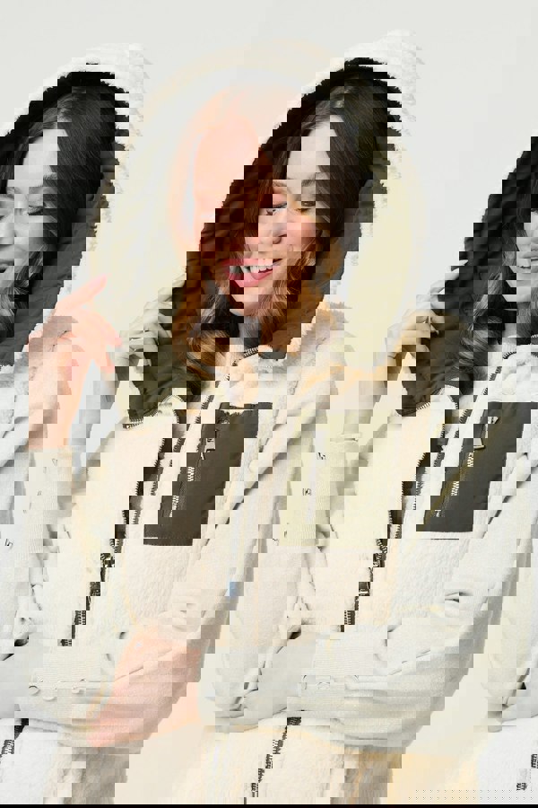 Green | Reversible Faux Fur Padded Hooded Gilet
