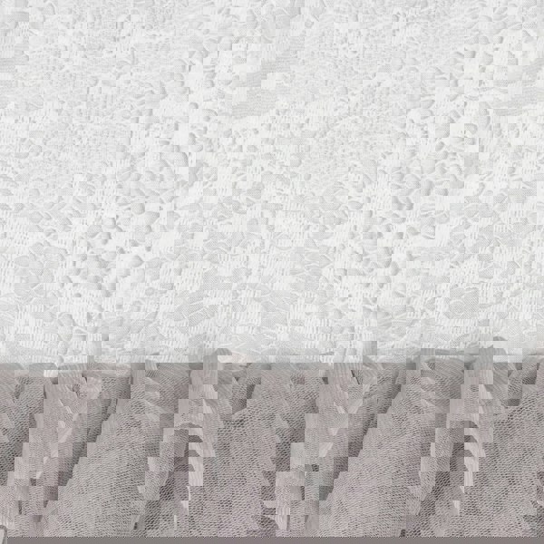 Lace and silver tulle close up