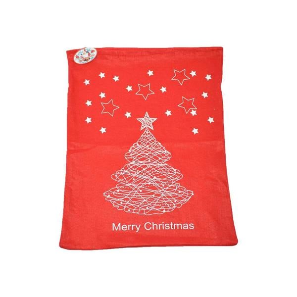 45cm Large Felt Santa Sack with Festive Christmas Print for Gifts and Decorations image 1