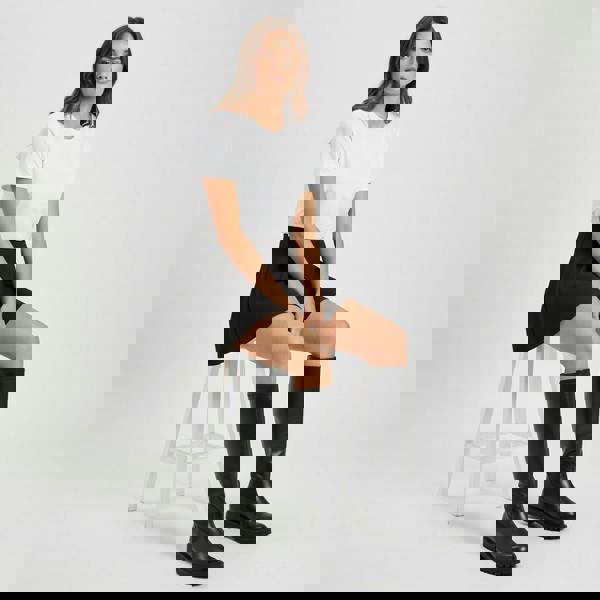 VIVA Harper: Womens Black Knee High Flat Riding Leather Winter Boots