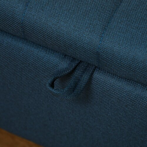 Wyld Haus Sudina Linen Look Rectangle Dark Blue Storage Ottoman