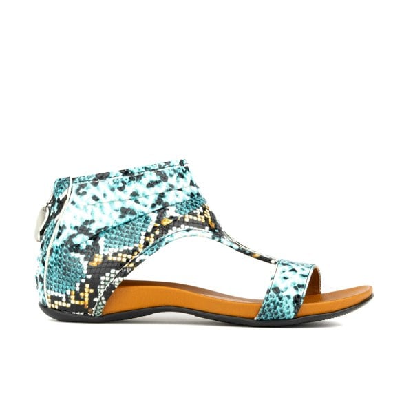 Embassy London Downtown - Blue Snake - Women's covered heel sandal with snake&nbsp;effect&nbsp;leather