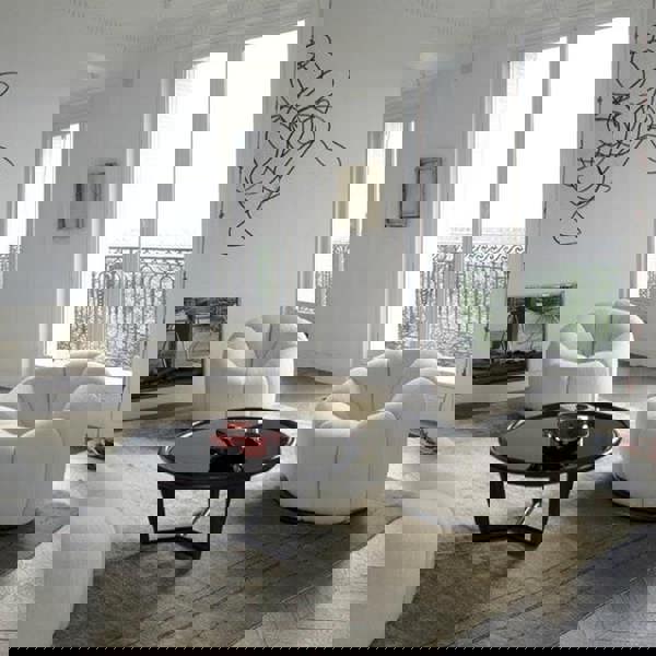 Arsav Pumpkin Armchair, White Boucle-Sofas-Weilai Concept-Weilai Concept