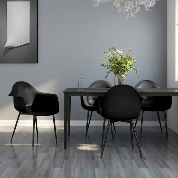 Berkfield Dining Chairs 4 pcs Black PP