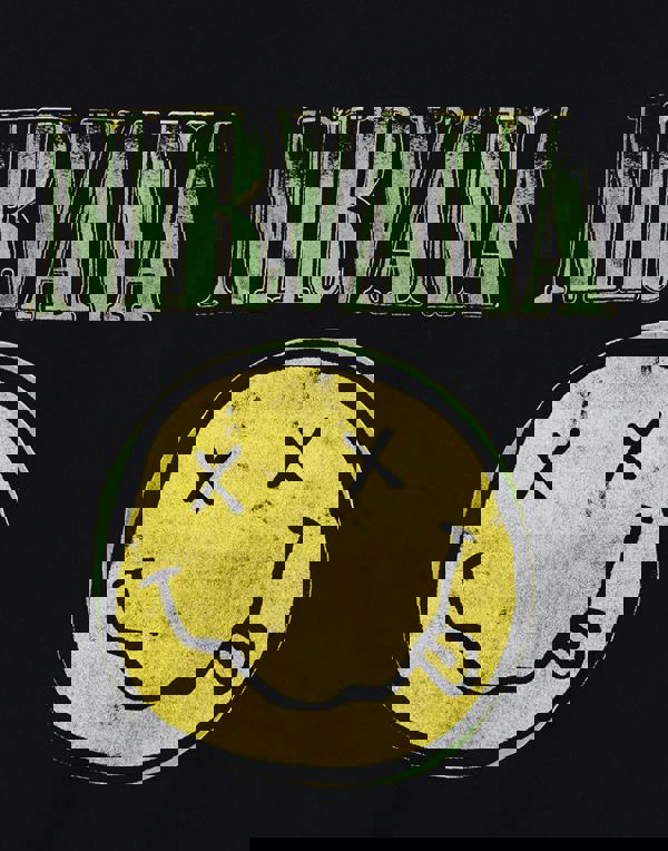 Nirvana Mens Black Classic Logo Short Sleeved T-Shirt