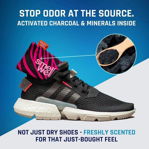 SmellWell XL Freshener Shoe Inserts - Odour Protection for Large Shoes and Boots